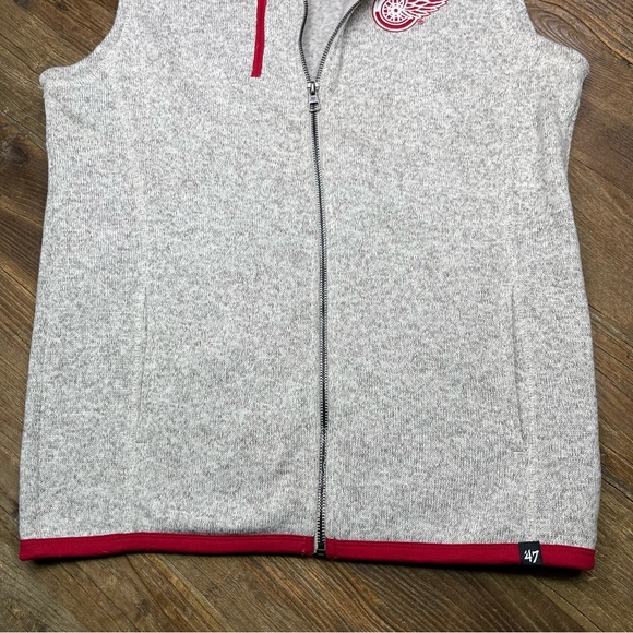 47 Brand Detroit Red Wings Anchor Kodiak Full Zip Vest Size S - Picture 7 of 9